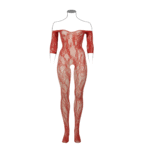 Body de rejilla de encaje con mangas largas y entrepierna abierta para siluetas curvy – LIN - Imagen 12