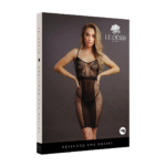 Vestido sexy de encaje y rejilla con escote profundo en V para realzar tus curvas - LIN - Imagen 7