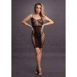 Vestido sexy de encaje y rejilla con escote profundo en V para realzar tus curvas - LIN - Imagen 11