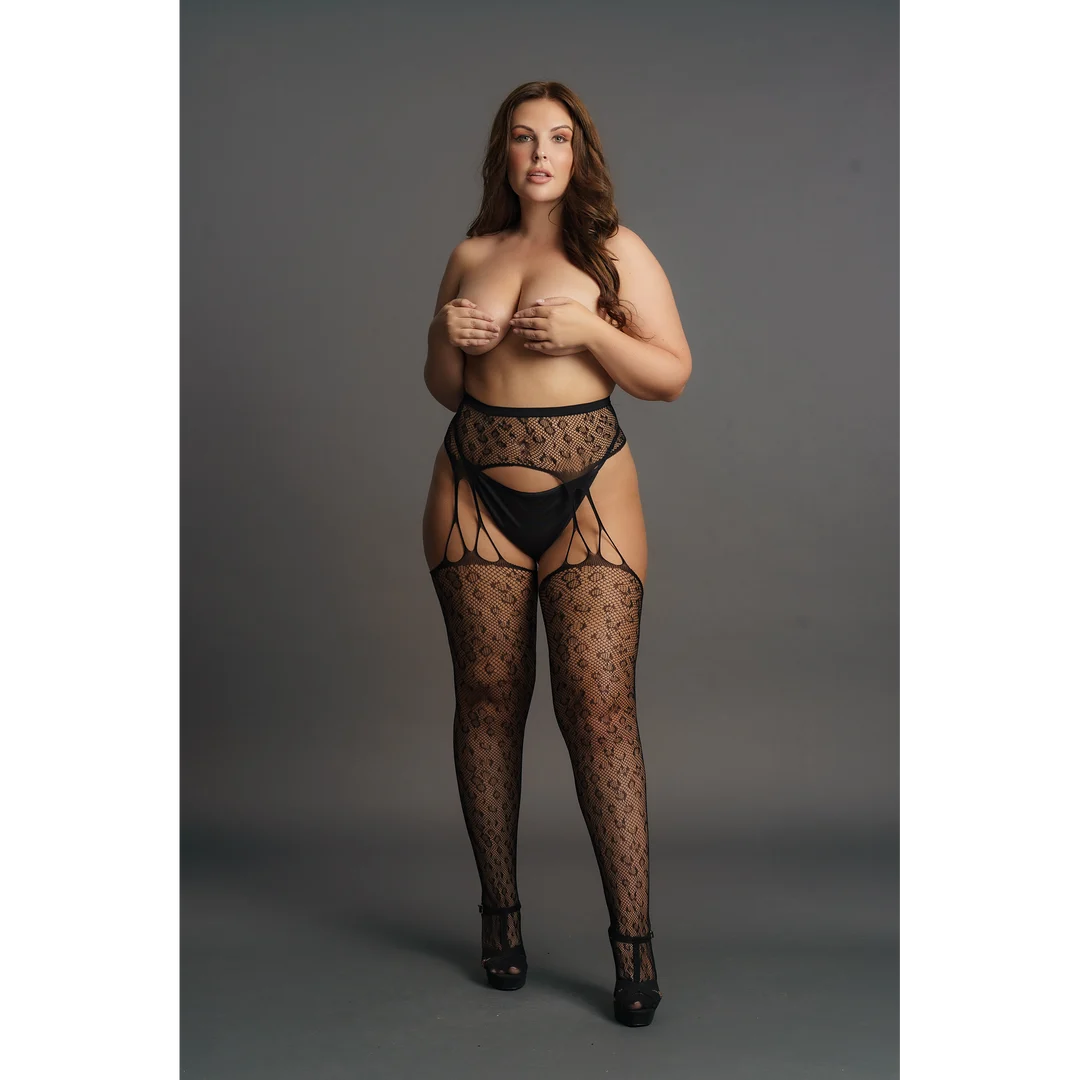 Panty con ligueros y estampado de leopardo para looks sensuales con curvas – LIN - Imagen 4