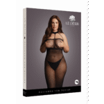 Vestido sexy de talla grande con cuello halter alto y tejido de rejilla para mujeres con curvas, LIN