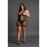 Vestido halter curvy de red con escote abierto que realza tus curvas – Desirelle - Imagen 4