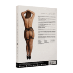 Conjunto de liguero curvy con banda de rejilla a rayas, para figuras con curvas – Desirelle - Imagen 2