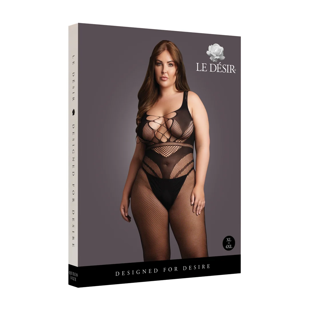 DES058BLKOSX-2 Body de rejilla con líneas de acento para siluetas curvy – OSX - Imagen 1