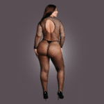 Body de rejilla con abertura en la entrepierna y cuello alto, con un encanto lleno de curvas – Desirelle - Imagen 5