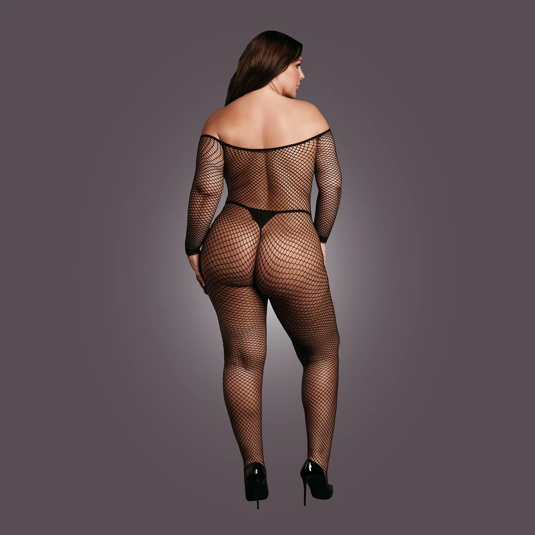 Body de rejilla con hombros descubiertos para siluetas con curvas – OSX - Imagen 5