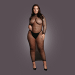 Vestido de rejilla con cuello alto para un look sensual que realza tus curvas – OSX - Imagen 4