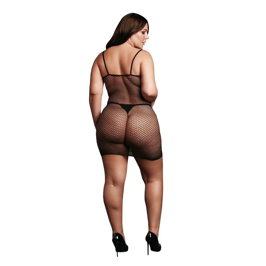 Babydoll de rejilla con tirantes finos para seducir con curvas, OSX - Imagen 3