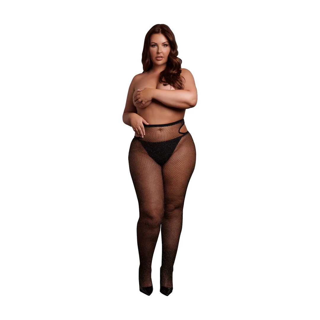 Braguita abierta brillante con purpurina dorada para un look sensual con curvas – LIN - Imagen 4
