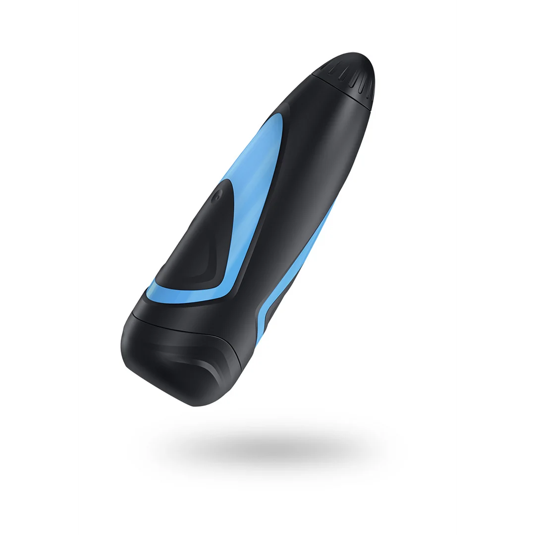 Masturbador de bolsillo con función de bombeo, negro y azul - Imagen 4