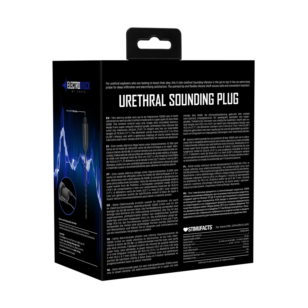 Juguete uretral con mando a distancia: tapón uretral vibrador E-Stimulation - Imagen 2
