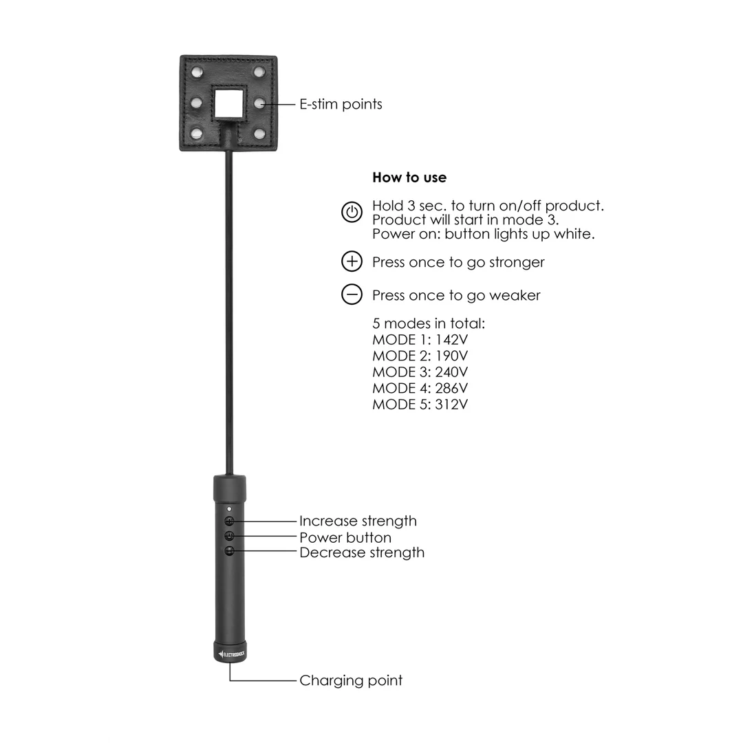 Látigo BDSM con agarre firme, látigo de electroestimulación negro - Imagen 3
