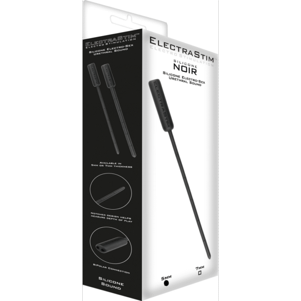 ElectraStim Silicone Noir sonda uretral de 5 mm negra