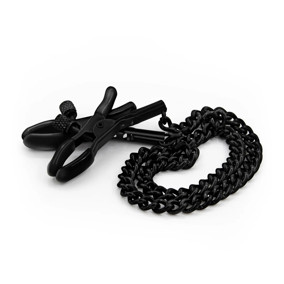 Pinzas negras para pezones Crushious con cadena de unión - Imagen 2
