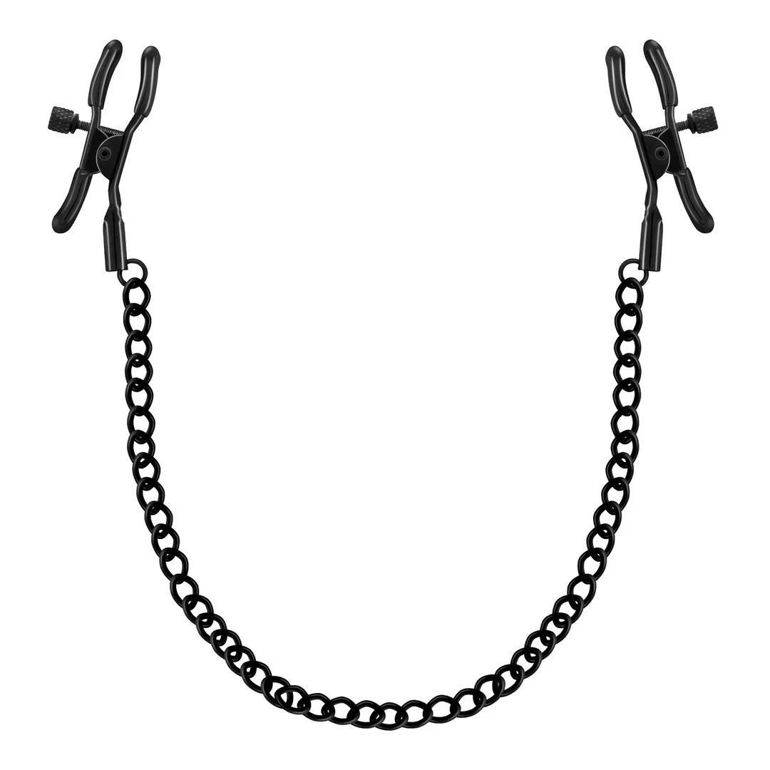 Pinzas negras para pezones Crushious con cadena de unión - Imagen 5