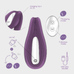 Crushious Pleasuriser, vibrador recargable en C con lubricante, morado - Imagen 5