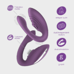 Crushious Pleasuriser, vibrador recargable en C con lubricante, morado - Imagen 6