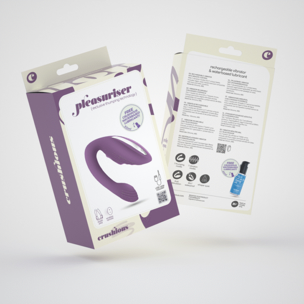 Crushious Pleasuriser, vibrador recargable en C con lubricante, morado