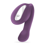 Crushious Pleasuriser, vibrador recargable en C con lubricante, morado - Imagen 3