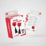 Cubrepezones con borlas Bettie Boobs rojos y negros