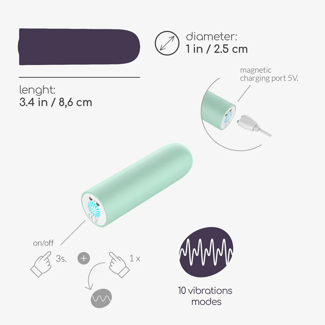 Vibrador tipo bullet recargable por USB Crushious Quackers - Imagen 12