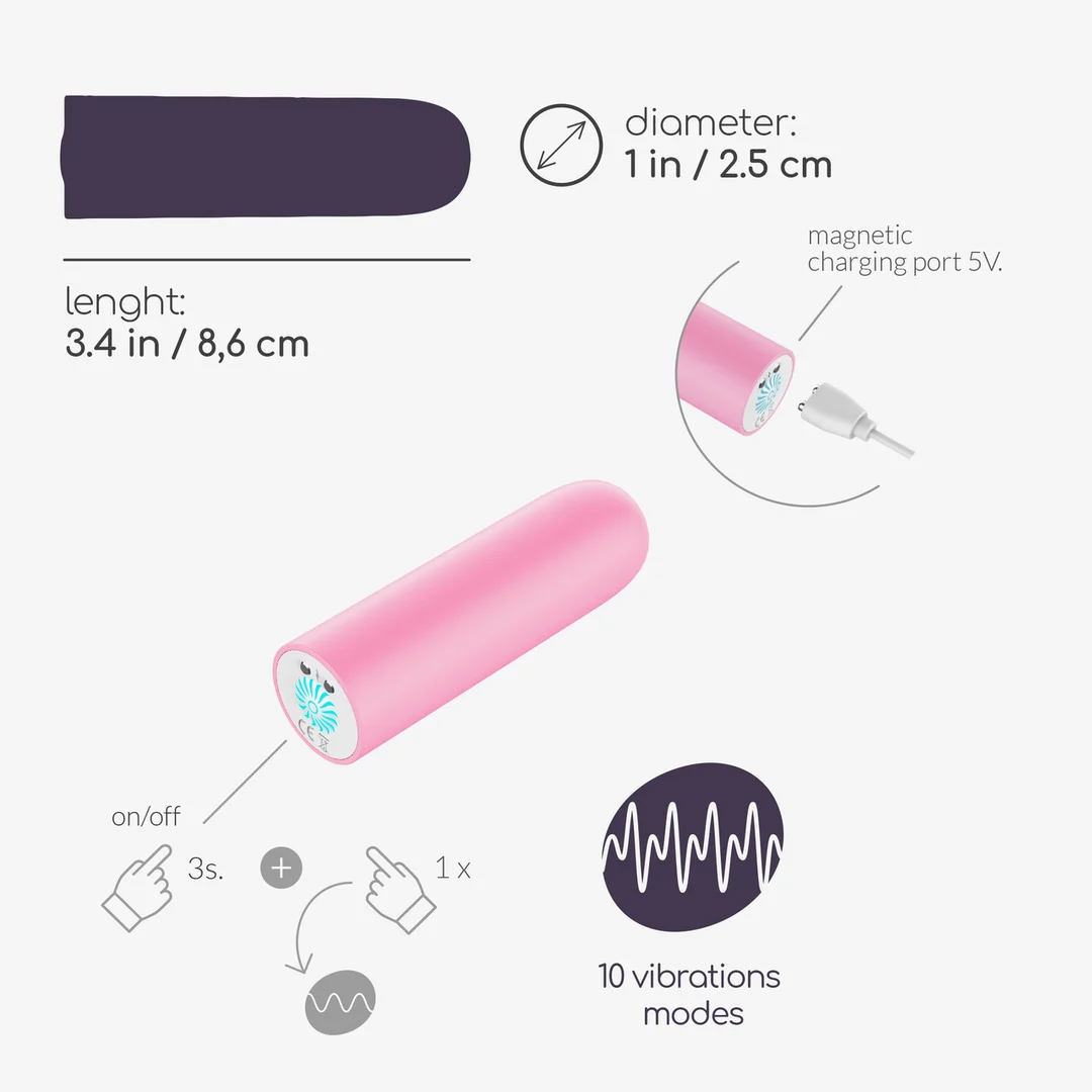 Vibrador tipo bullet recargable por USB Crushious Quackers - Imagen 18