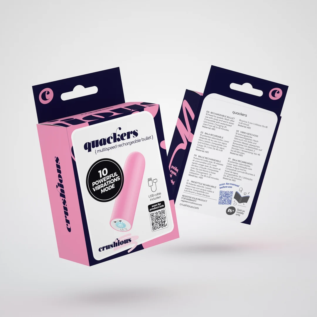 Vibrador tipo bullet recargable por USB Crushious Quackers - Imagen 13