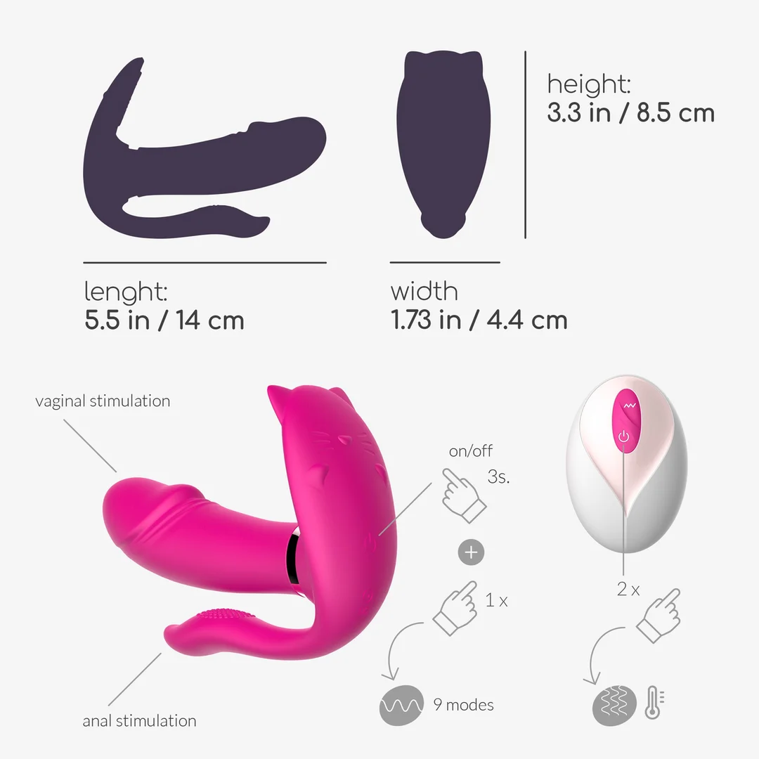 Vibrador portátil con calor Fritz y mando a distancia - Imagen 5
