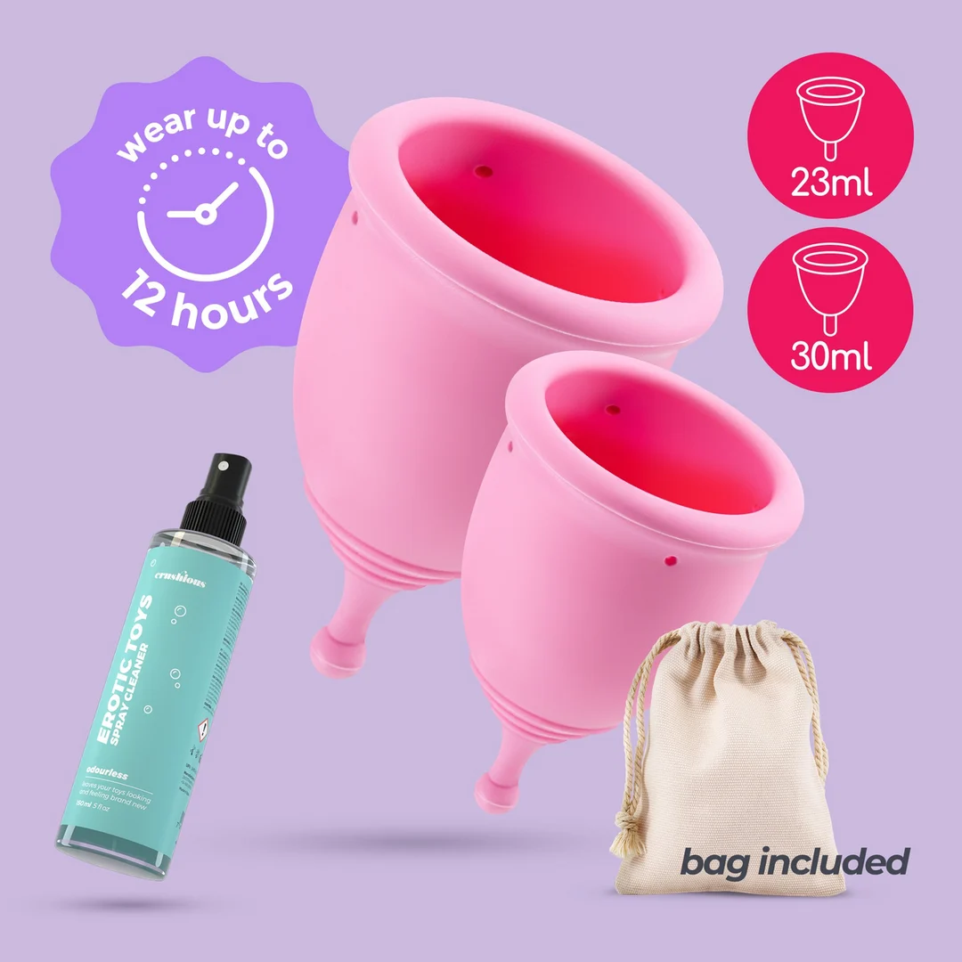 Copas menstruales Crushious Minerva con bolsa y limpiador de juguetes - Imagen 4