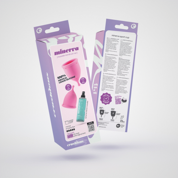 Copas menstruales Crushious Minerva con bolsa y limpiador de juguetes