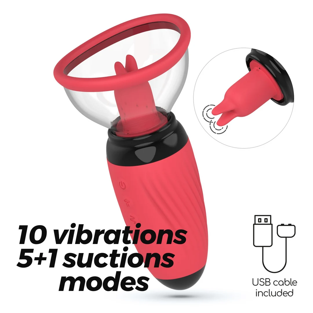 Bomba vulvar vibratoria y de succión Crushious Scarlet - Imagen 6