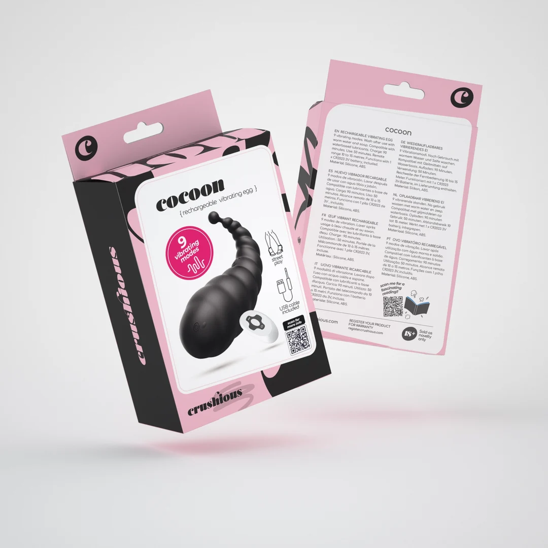 Huevo vibrador recargable Crushious Cocoon con mando a distancia - Imagen 7