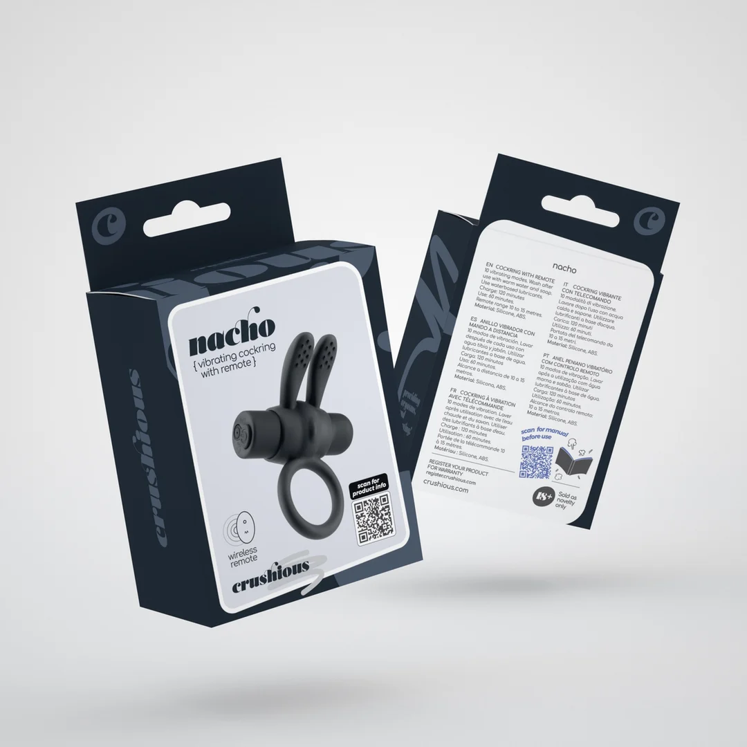 Anillo vibrador Crushious Nacho para el pene con mando a distancia - Imagen 1