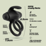 Anillo vibrador doble Crushious Thumper para el pene - Imagen 6