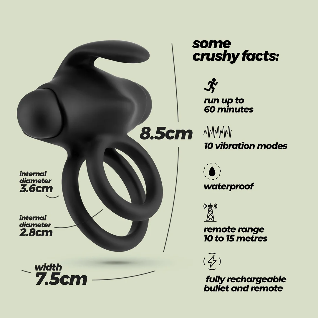 Anillo vibrador doble Crushious Thumper para el pene - Imagen 6