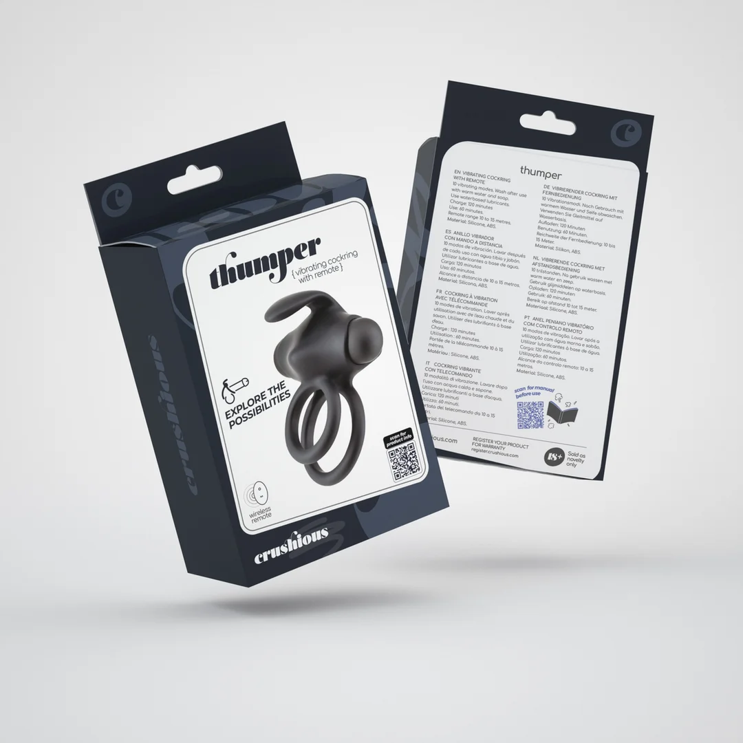 Anillo vibrador doble Crushious Thumper para el pene - Imagen 1