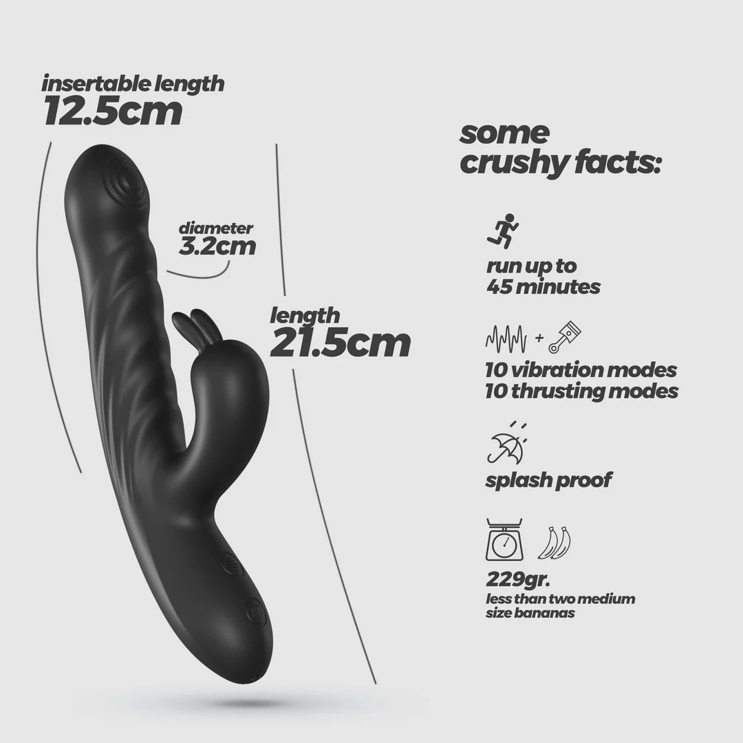 Vibrador conejito Lapin de Crushious con movimiento de empuje - Imagen 5