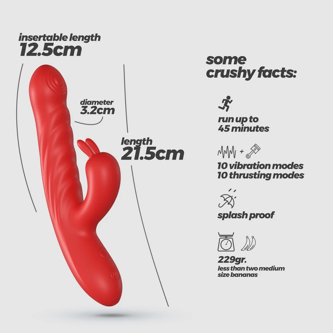 Vibrador conejito Lapin de Crushious con movimiento de empuje - Imagen 10