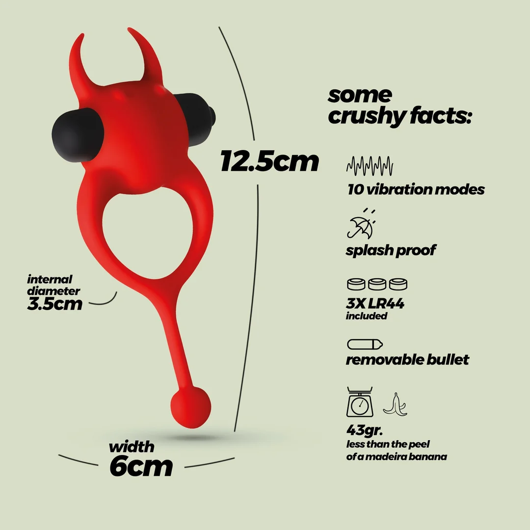 Anillo vibrador para el pene Crushious Daemon - Imagen 11