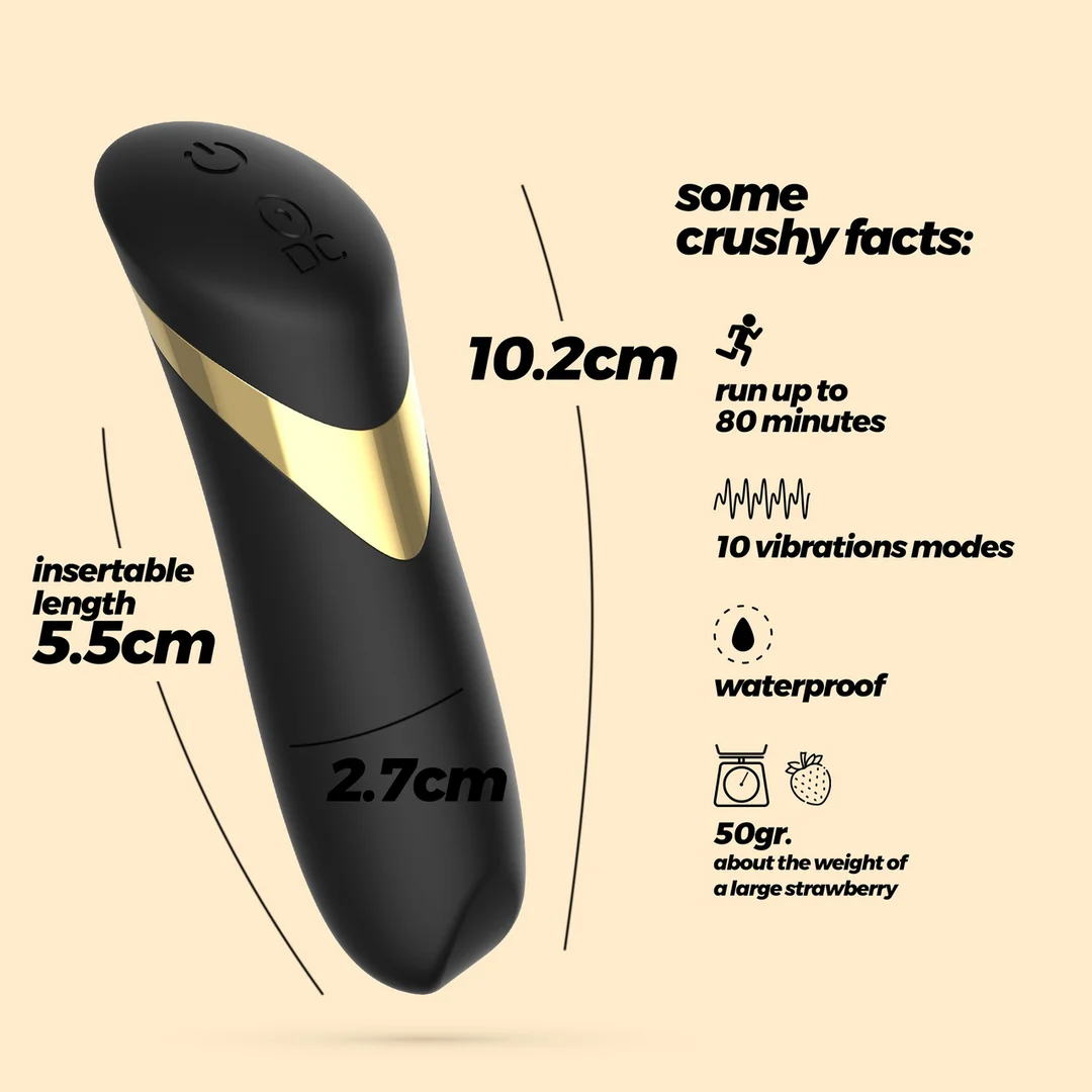 Vibrador tipo bala recargable Crushious Blinders negro - Imagen 5