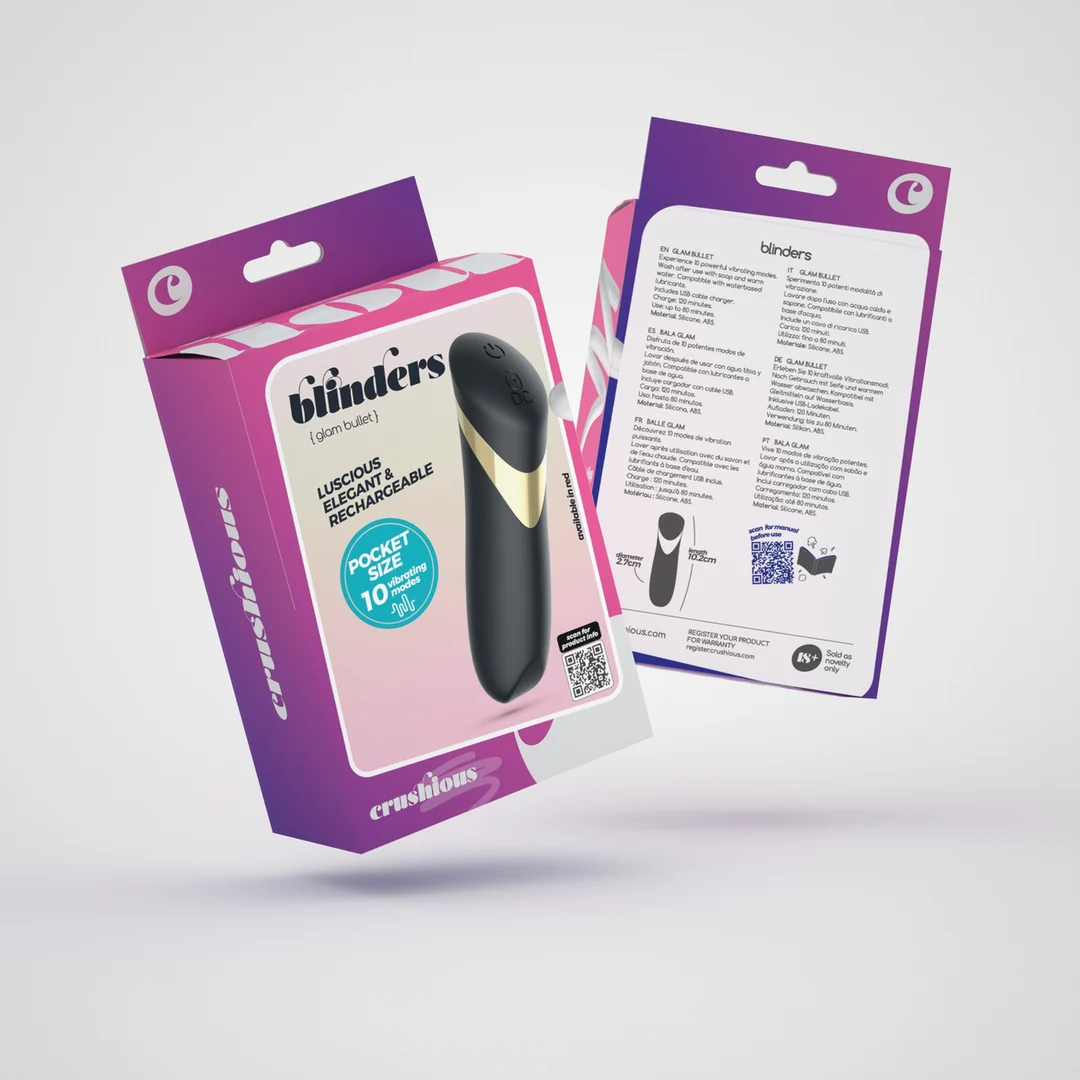 Vibrador tipo bala recargable Crushious Blinders negro - Imagen 1