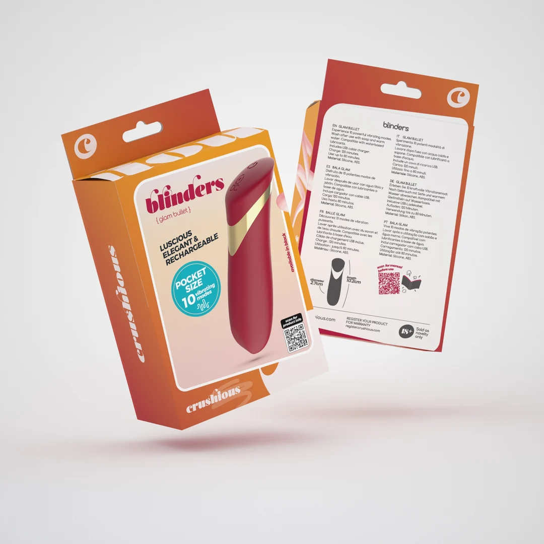 Vibrador tipo bala recargable Crushious Blinders negro - Imagen 7