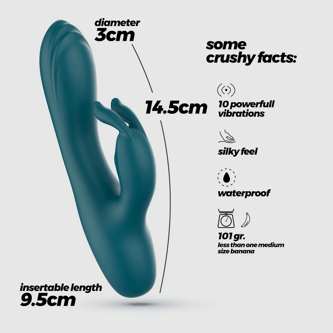 Vibrador de conejo mini Crushious Lola Esmeralda - Imagen 6
