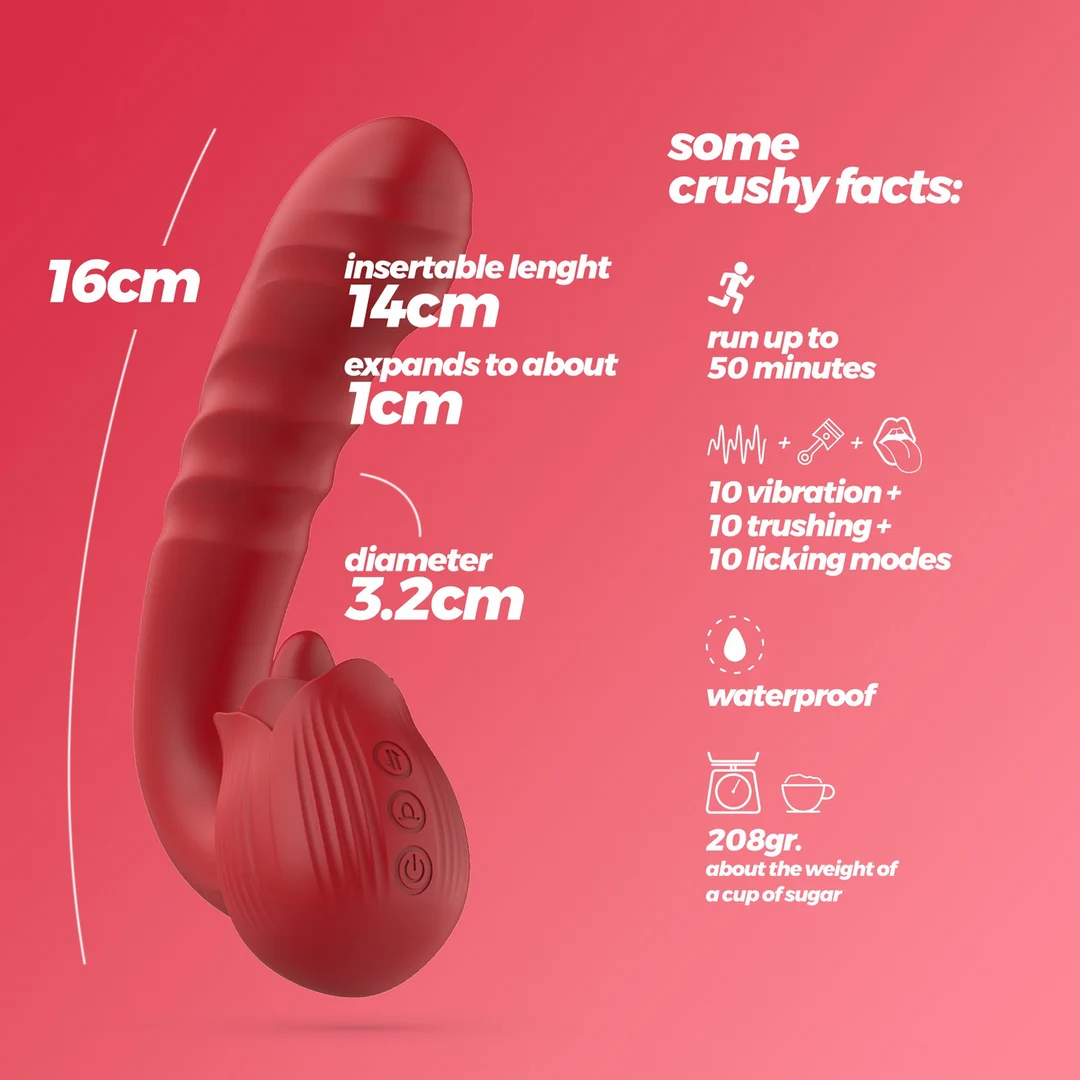 Vibrador con forma de rosa Crushious Osiria - Imagen 5