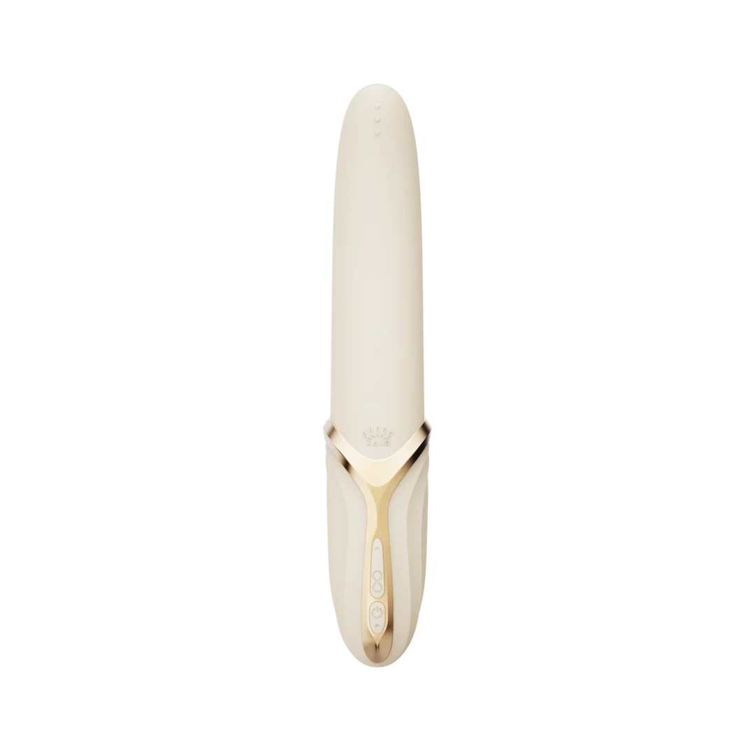 Vibrador de clítoris con función de calor, color blanco marfil, Zalo - Imagen 2
