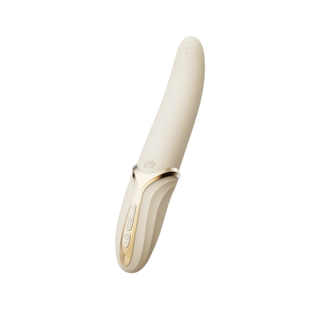 Vibrador de clítoris con función de calor, color blanco marfil, Zalo - Imagen 3