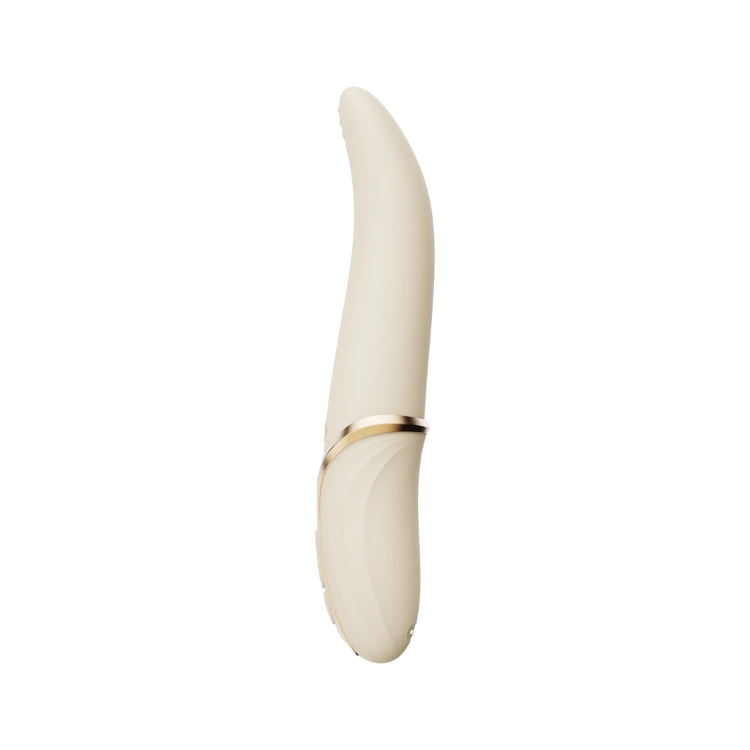 Vibrador de clítoris con función de calor, color blanco marfil, Zalo - Imagen 4
