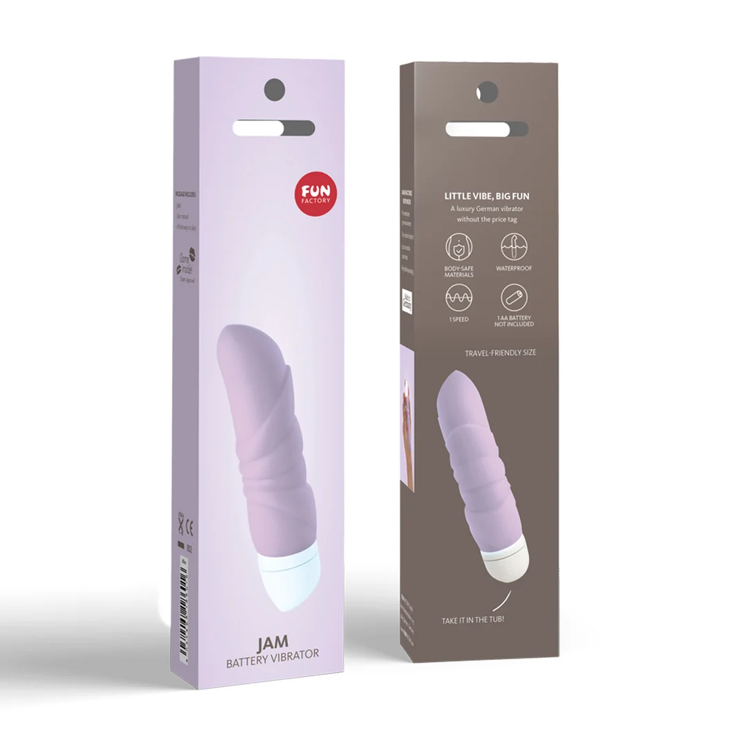Mini vibrador, ideal para viajar y con relieves, Fun Factory, lila pastel - Imagen 1