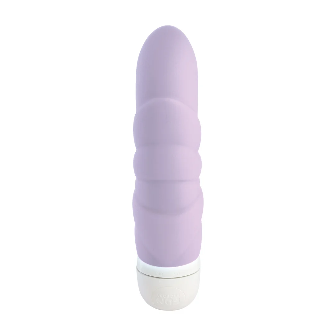 Mini vibrador, ideal para viajar y con relieves, Fun Factory, lila pastel - Imagen 2