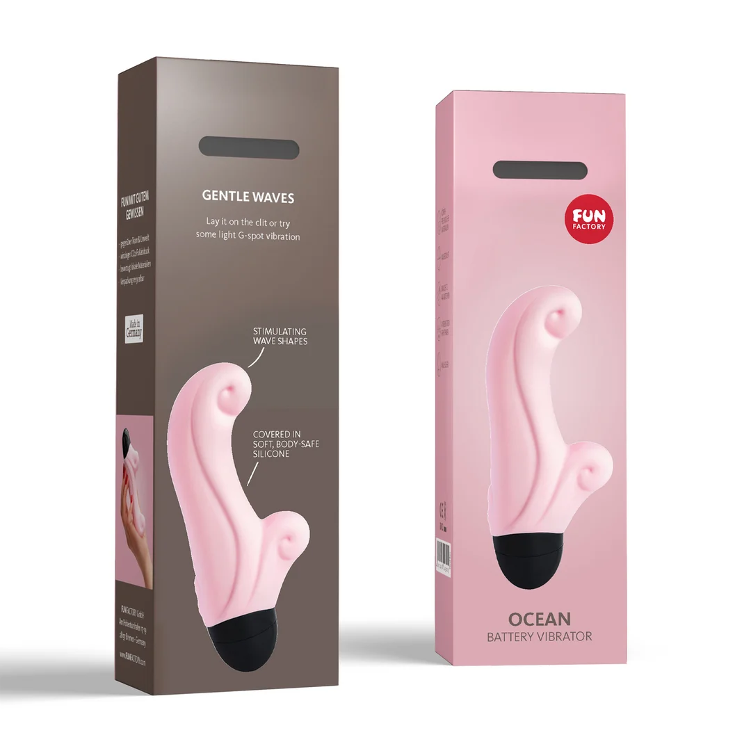 Mini vibrador, punta curvada para el punto G y el clítoris, Ocean Baby rosa, Fun Factory - Imagen 1